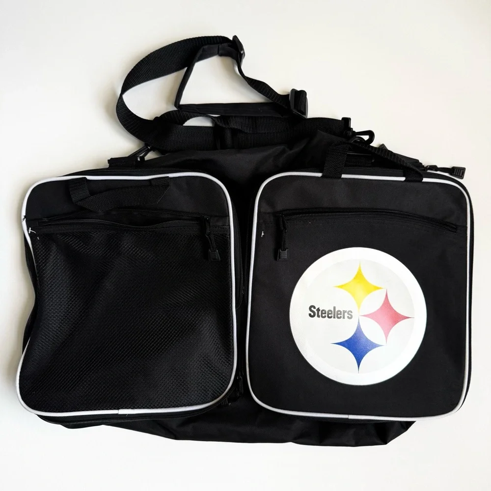 Steelers Black Duffle Bag with Pittsburgh Steelers Team Logo NWOT